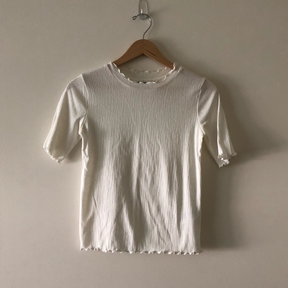 White Ruffle Top